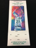 Laminated Boston Celtics Present Larry Bird Night Tribute to Larry Bird Handout Flyer