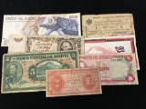 7 Count Lot of Vintage Foreign World Currency from Estate Collection - Circulated