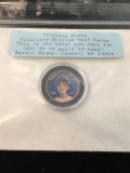 1997 Colorized British Half Penny with Princess Diana Tribute - Very Lovely