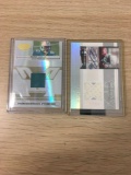 2 Card Lot of Football Jersey Relic & Autograph Cards from Collection - Derek Hagan & JJ Arrington