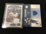 2 Card Lot of Football Jersey Relic Cards from Collection - Tiki Barber & Chris Brown