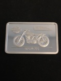 1.38 Ounce .999 Fine Silver HARLEY DAVIDSON Rare Art 1970 XR-750 Motorcycle Bar - 43 Grams