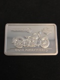 1.38 Ounce .999 Fine Silver HARLEY DAVIDSON Rare Art 1947 FL 74/Knucklehead Motorcycle Bar - 43