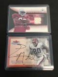 2 Card Lot of Football Jersey Relic & Autograph Cards from Collection - Eric Moulds & JJ Arrington