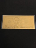 24K Gold Lincoln $5 Bill Note