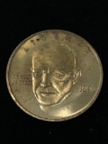 1990 Gold Tone Dwight D Eisenhower Collector Coin