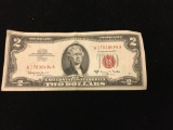 1963-A United States $2 Jefferson Red Seal Bill Currency Note