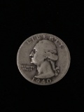1940 United States Washington Quarter - 90% Silver Coin
