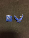 Lot of Two Silver-Tone Alloy U.S. Air Force Inspired Commemorative Pins