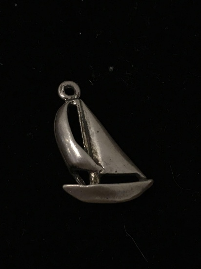 3D Sailboat Sterling Silver Charm Pendant