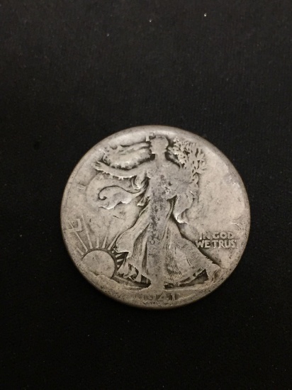 1941 United States Walking Liberty Silver Half Dollar - 90% Silver Coin from Estate