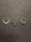 Lot of Three Silver-Tone Alloy Ring Bands, Two Engagement Style & One Fashion
