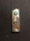 Turquoise & Coral Cabochon Accented Old Pawn Native American Styled 3in Tall Sterling Silver Lighter