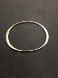 Taxco Mexican Made 4mm Wide Bypass Tapered 3in Diameter Solid Sterling Silver Bangle Bracelet