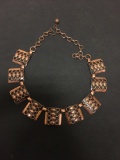 Lattice Featured Design 22mm Wide 18in Long Copper Link Necklace