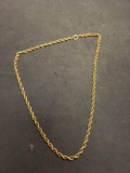Rope Link 3.5mm Wide 18in Long 12Kt Gold Filled Chain