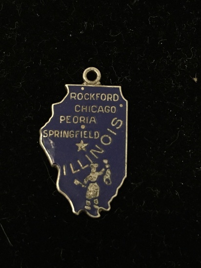 Prairie State Illinois Sterling Silver Charm Pendant