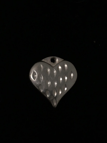 Puffy Heart Sterling Silver Charm Pendant