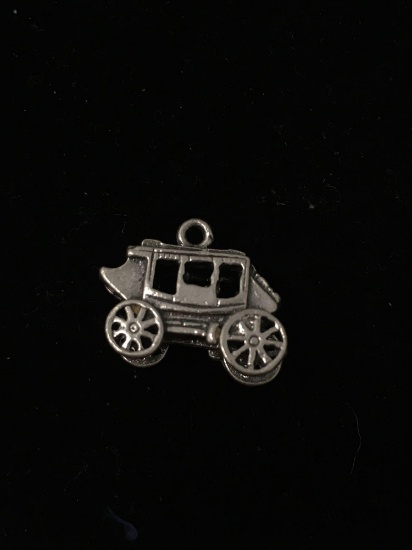Waggon Carriage Sterling Silver Charm Pendant