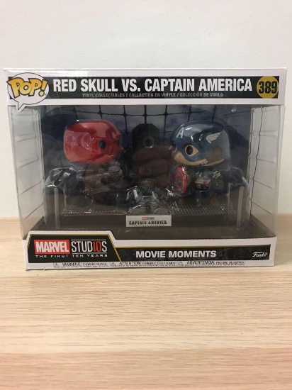 POP Vinyl #389 Marvel Red Skull vs. Captain America Movie Moments Figure in Original Box - Rare