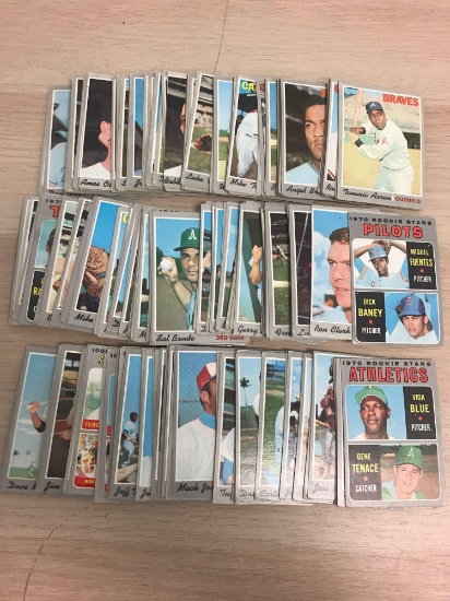 196 Card Lot of 1970 Topps Vintage Baseball Cards from Estate Collection