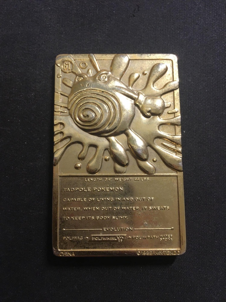 1999 Pokemon Poliwhirl 24K Gold Plated Tablet Card | Art, Antiques &  Collectibles Collectibles Trading Cards | Online Auctions | Proxibid