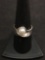 Modernist Pearl Sterling Silver Ring Sz 8.5