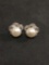 Pearl & White Gemstone Lined Sterling Silver Earrings