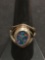 Incredible Fire Opal Modernist Sterling Silver Large Ring Sz 8.75