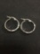 Thai Sterling Silver Hoop Earrings