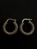 Milor Italy Woven Sterling Silver Hoop Earrings