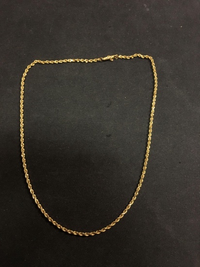 Singapore Link Design 2mm Wide 16in Long 14Kt Gold Chain