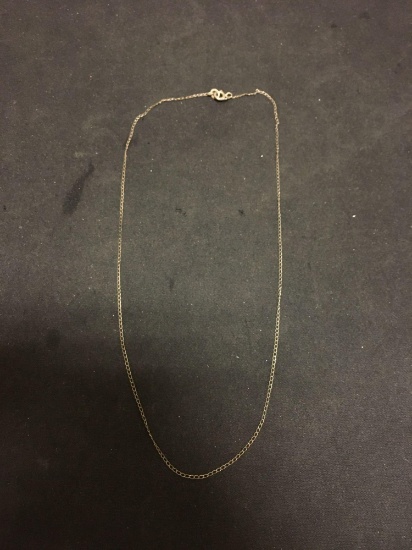 Elongated Curb Link 1.0mm Wide 16in Long Sterling Silver Chain