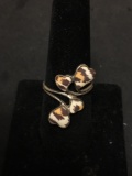 Signed Designer Leopard Heart Motif 26mm Wide Tapered Sterling Silver Ring Band