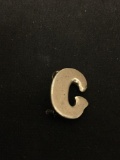 Initial G 16mm Tall Sterling Silver Lapel Pin