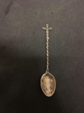 Alaska Themed 4in Long Twisted Detail Totem Pole Handle 4in Long Sterling Silver Collectible Spoon