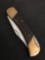 Coast Cutlery Co Wood & Brass Handle Folding Pocket Knife