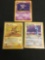 Lot of 3 Pokemon Cards - 1st Edition Fossil & Base Set Shadowless