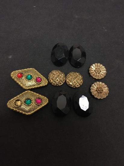 Various Size & Style Fashion Gem & Gold-Tone Alloy Pairs of Fashion Button Covers