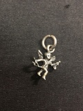 Cupid Motif 0.75in Tall Sterling Silver Charm