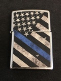 Police Black & Blue Flag Zippo Lighter