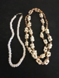 Lot of 2 Estate Shell Necklaces
