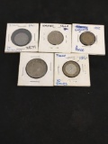 Lot of 5 Foreign Coins From Estate Collection