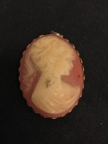 As Found Cameo Brooch Vintage - Needs Repairs