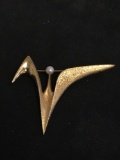 The Handcrafter Artisan Gold Tone Pearl Brooch Pin
