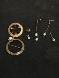 Estate Lot of Gold Filled Jewelry - Includes Gemstones - Rubies - More