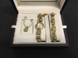 Brand New in Box Elgin II Quartz Watch - Bracelet - Necklace Set - Marble