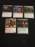 5 Count Lot of MTG Magic the Gathering Gold Symbol Rare Cards from Estate Collection