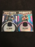 2 Card Lot of Football Jersey Relic Cards with Rookie From Collection