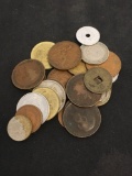 Lot of Vintage Foreign World Coins and Tokens from Estate Collection - Unresearched